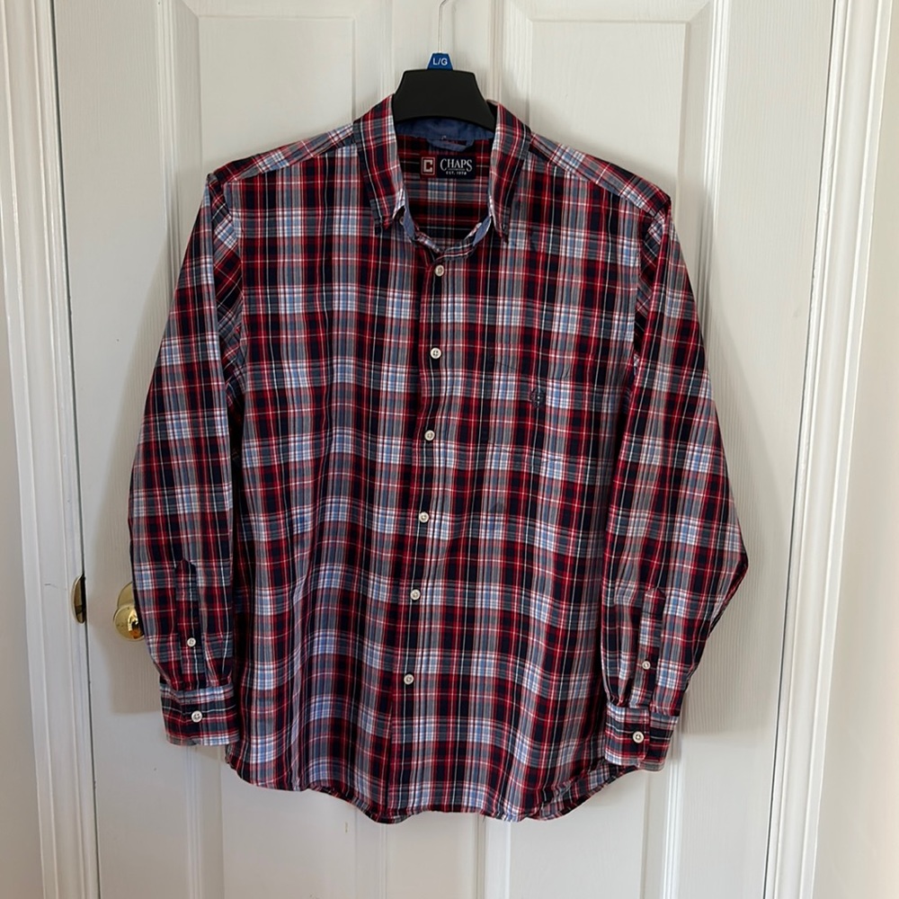 Chaps men’s large 100% cotton button up dress shirt
